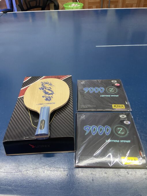 Combo cốt vợt Long Carbon kết hợp với 2 mặt vợt Yinhe 9000Z