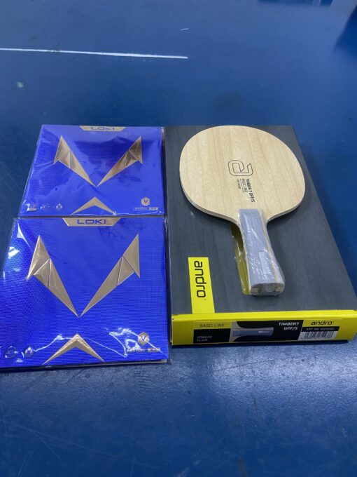 Combo cốt vợt Andro Timber 7 OFF/S kết hợp đôi mặt vợt Loki V