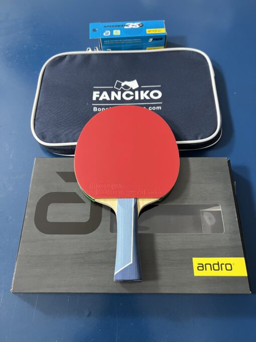 Combo cốt vợt Andro Treiber Q kết hợp mặt vợt Andro Hexer Grip và Andro Hexer Grip SFX