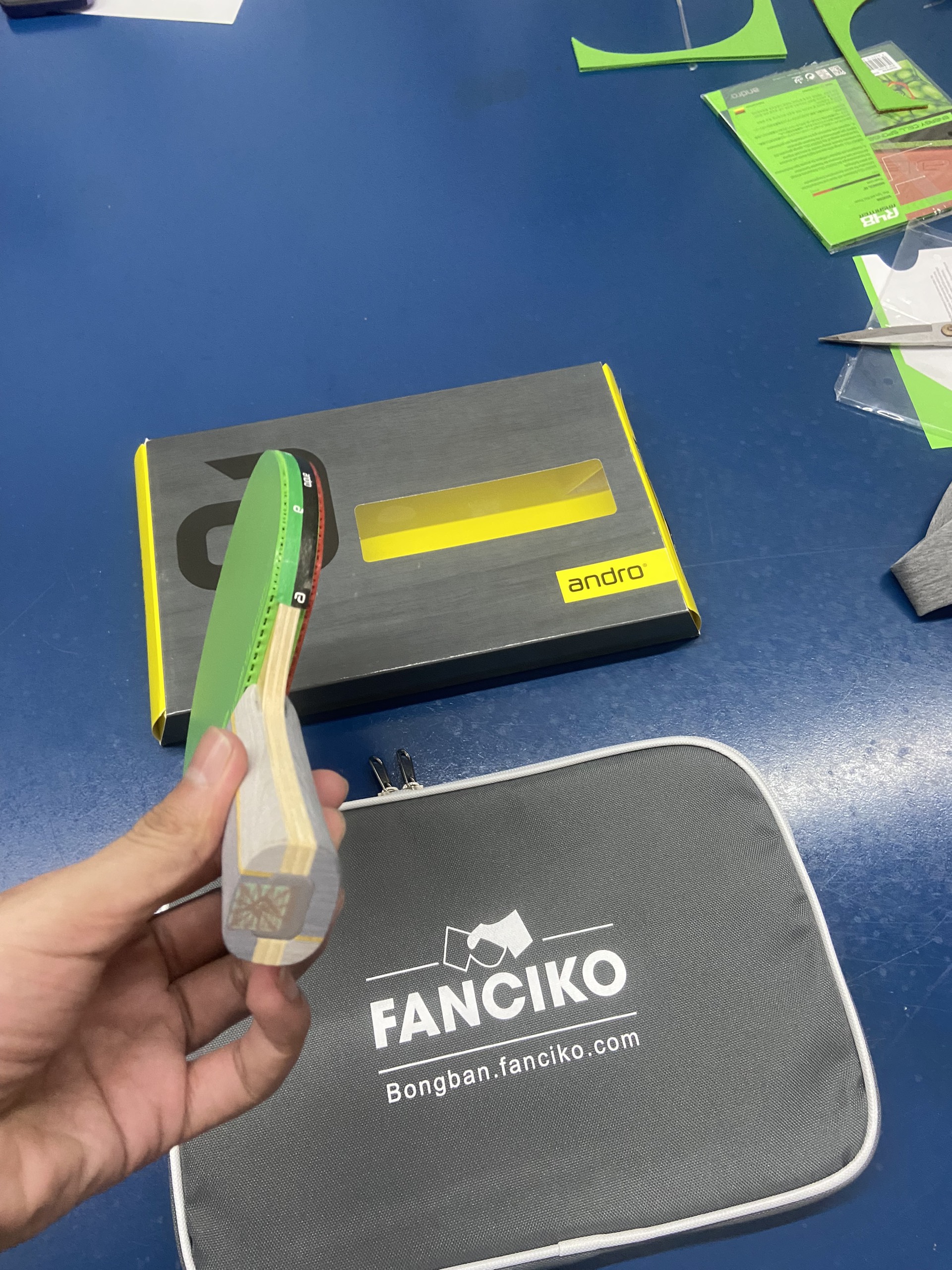 Combo cốt vợt Andro Timber 7 OFF/S kết hợp đôi mặt vợt Andro Rasanter R48