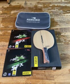 Combo cốt vợt Andro Treiber Z kết hợp mặt vợt Andro Power Grip SFX và Andro Hexer Grip SFX