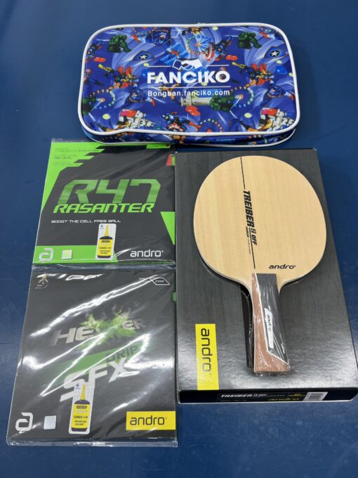 Combo cốt vợt Andro Treiber Z kết hợp mặt vợt Andro Rasanter R47 và Andro Hexer Grip SFX